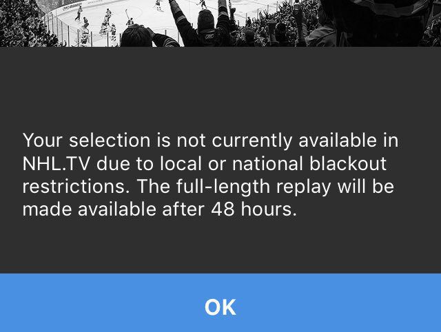 NHL.TV Blackout Message