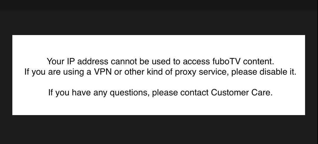 Fubo VPN Error