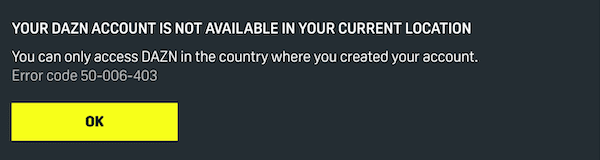 DAZN Error Message 3