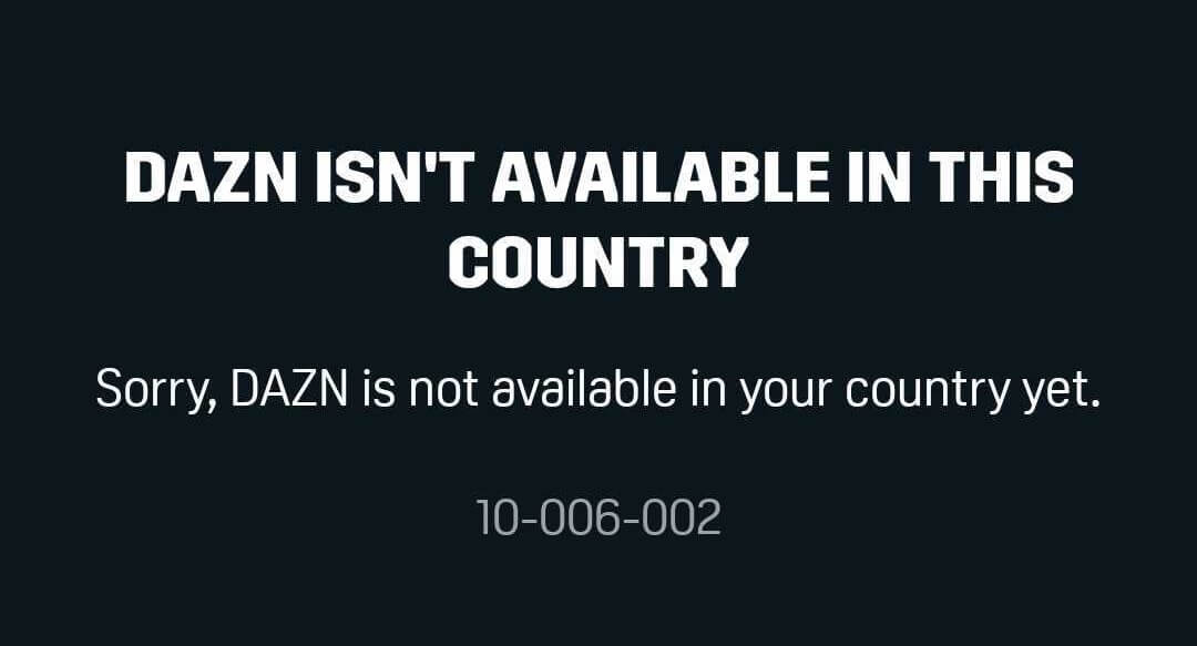 DAZN Error Number 2