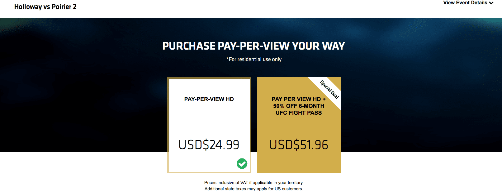 UFC PPV with VPN