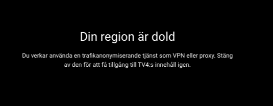 TV4 Play VPN Error