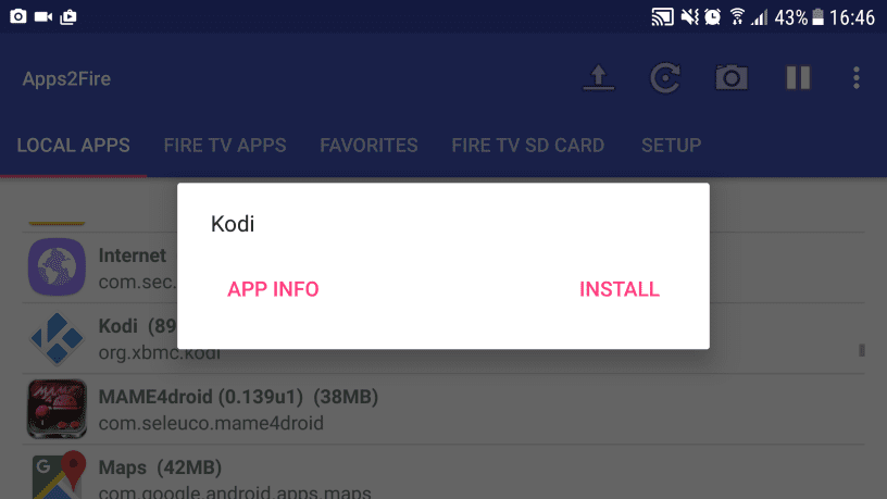 Install Kodi Apps2FIre