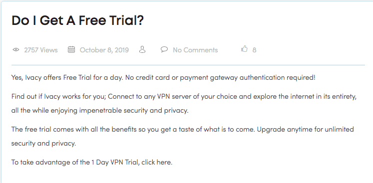 Free Trial Ivacy