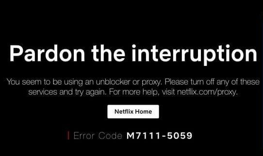 Netflix Error proxy