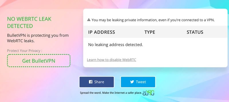 WebRTC Leak Ivacy 1