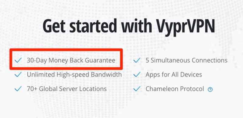 Money-Back Guarantee VyprVPN