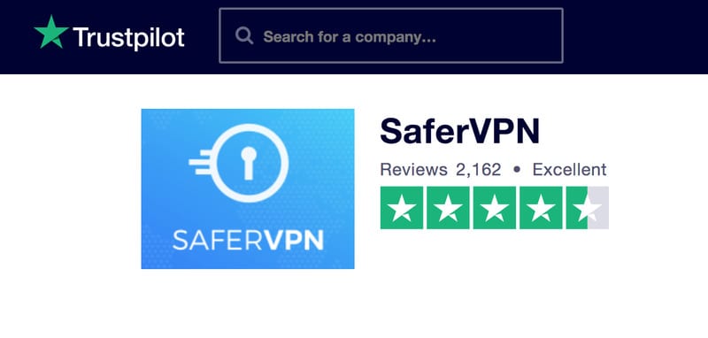 SaferVPN Trustpilot