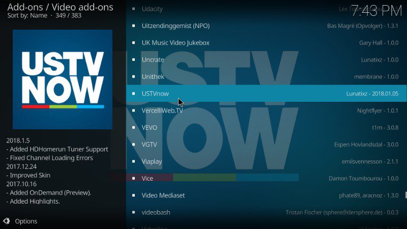 USTV Now Add-On