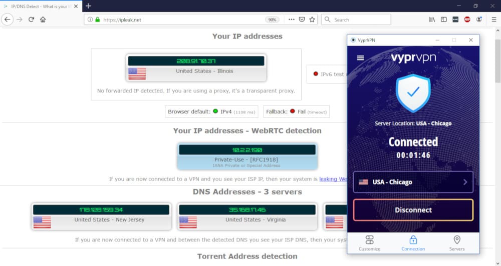 VyprVPN DNS Leak Test