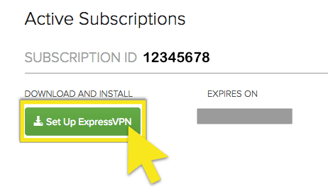 Click on 'Setup ExpressVPN'