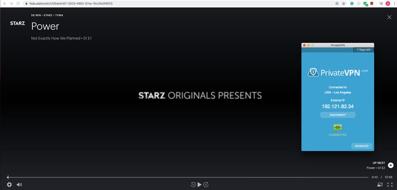 PrivateVPN Hulu