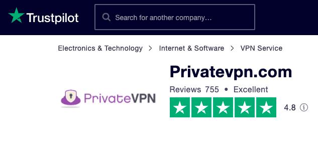PrivateVPN Trustpilot
