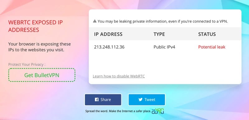 WebRTC Leak PrivateVPN