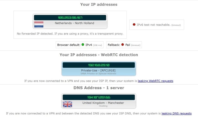 DNS Leak CyberGhost