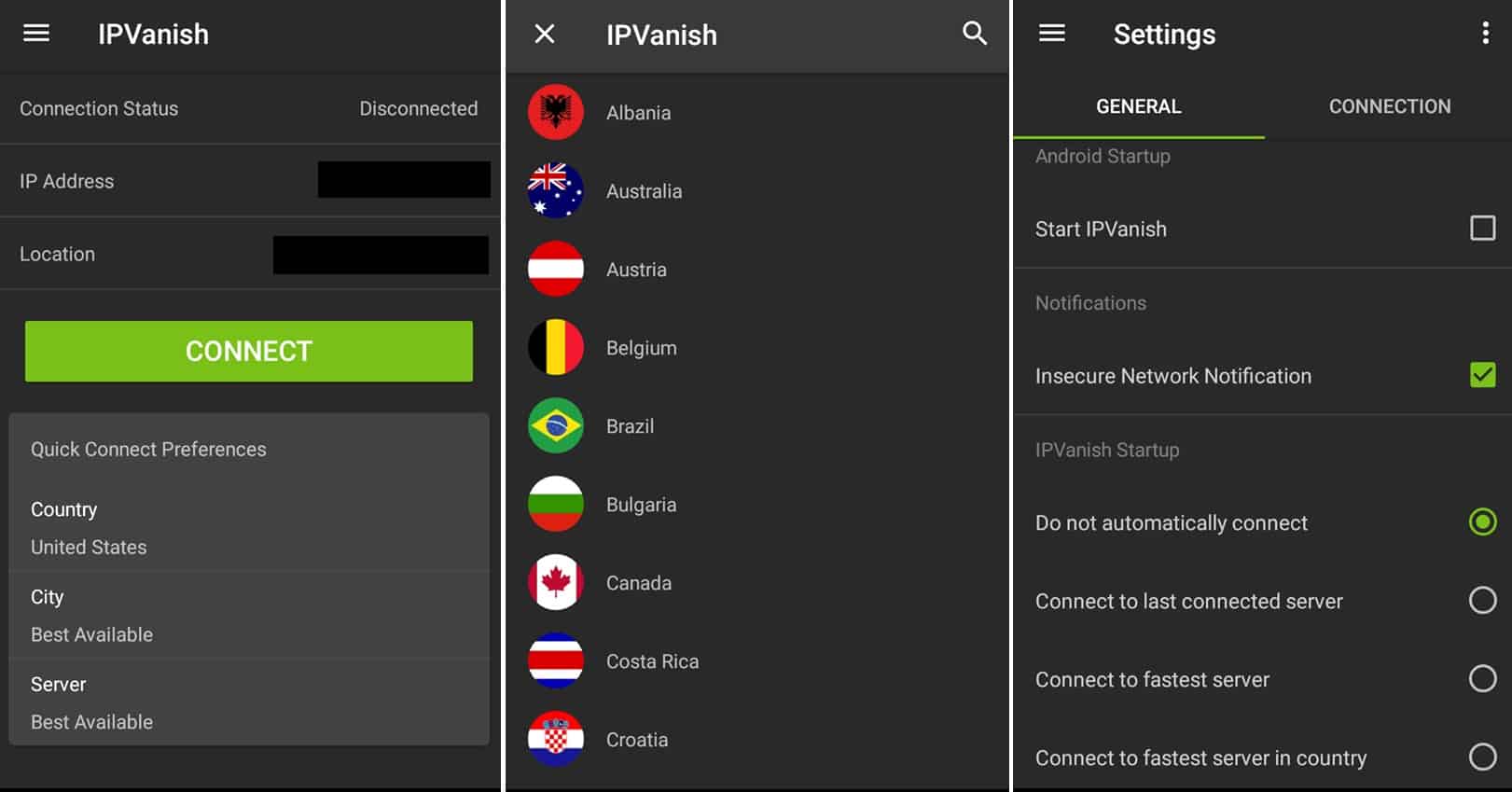 IPVanish Mobile APplication