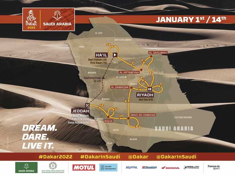 The Rally Dakar 2022 Route