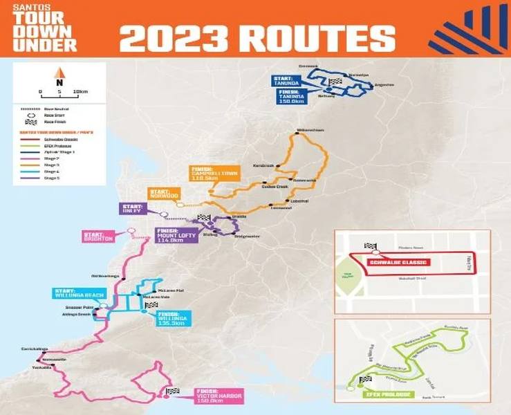 Tour Down Under 2023 Map