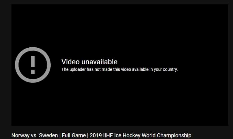 IIHF 2019 Error