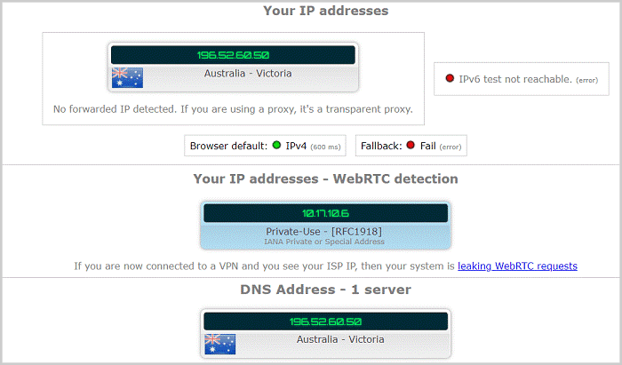 PIA DNS Leak protection