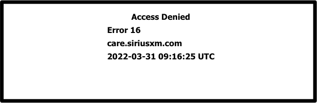 SXM Error 2