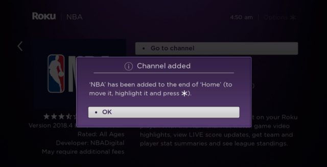 NBA Channel added