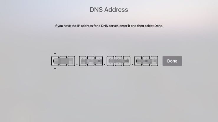 Enter DNS Apple TV 4