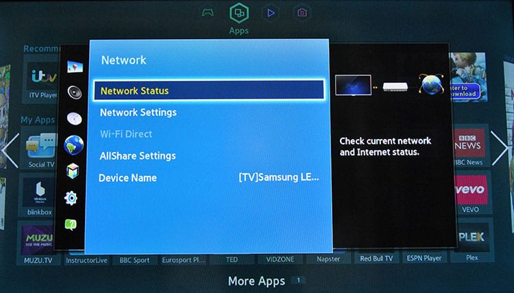 Samsung Smart TV - Network Status