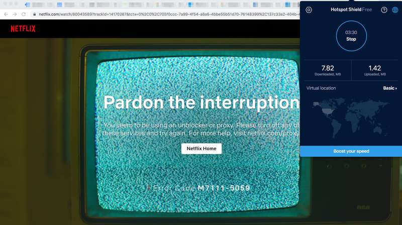Netflix Hotspot Shield Error