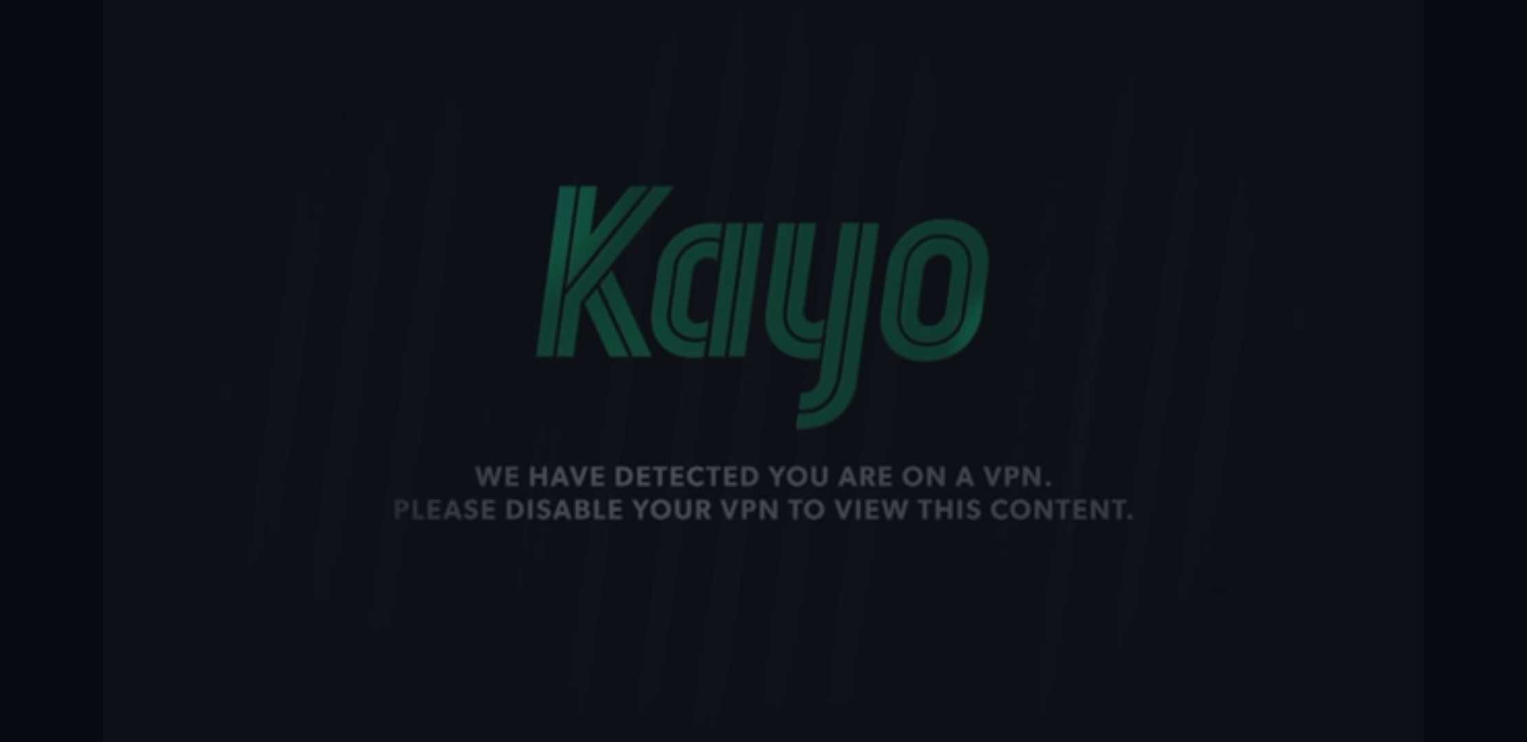 Kayo Sports VPN Error
