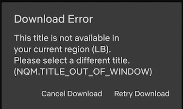 Netflix Geo-error Message