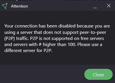 P2P Disabled