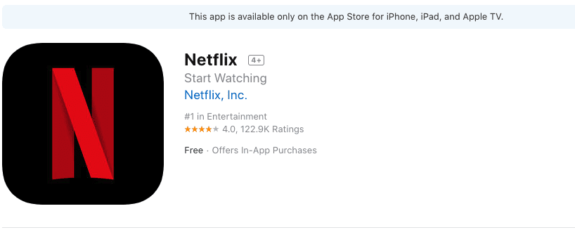 Netflix app Mac
