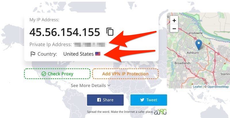 Private Ip Address and Region