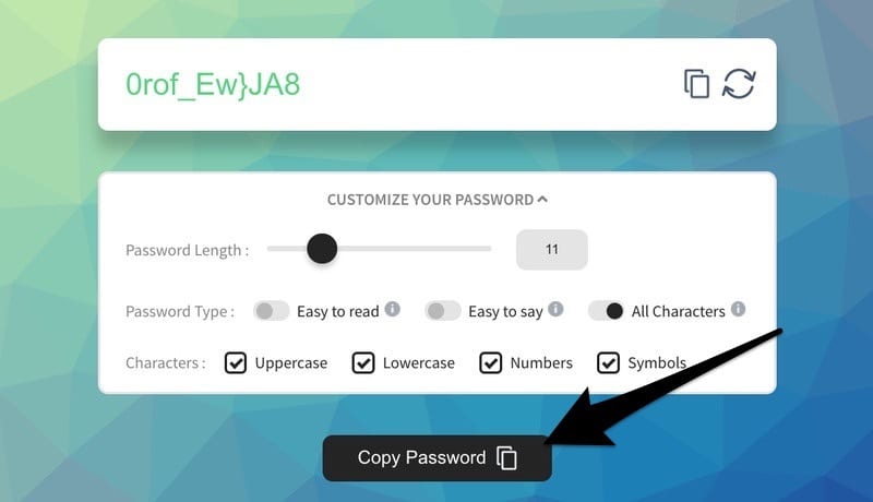 Copy Your Password