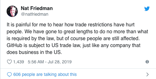 Nat Friedman Tweet