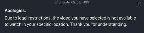 DAZN Restriction Error