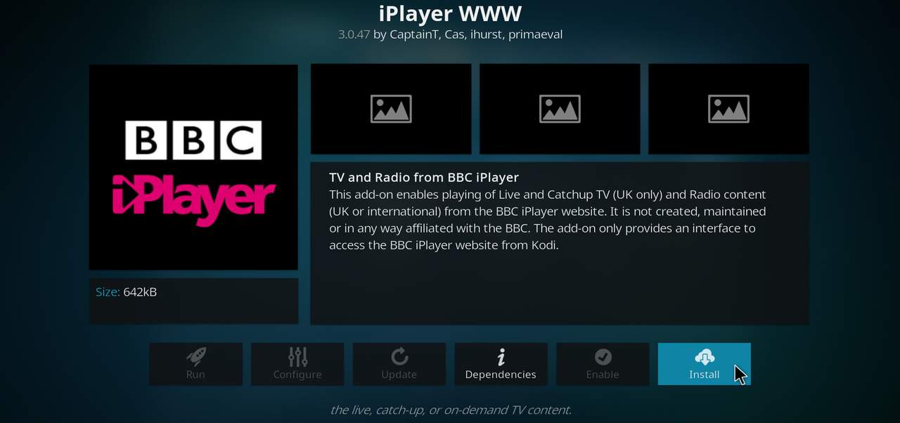 Install BBC iPlayer Kodi