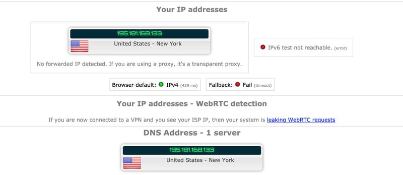 DNS Leak US Server