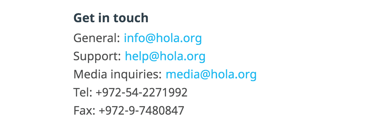 Support Hola