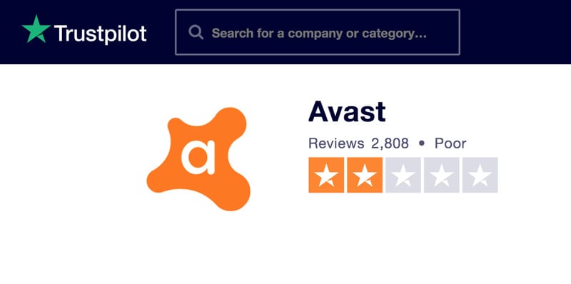 Avast Trustpilot