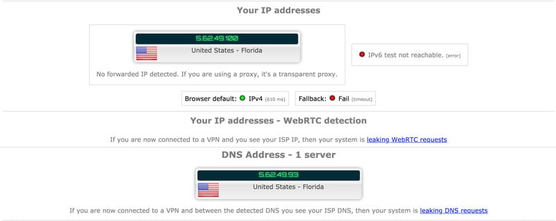 DNS Leak Test Avast