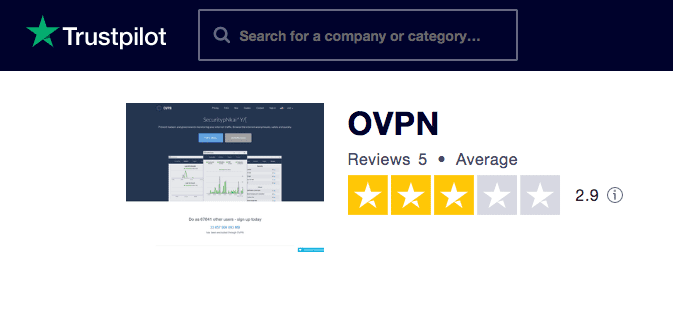 OVPN Trustpilot