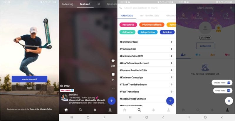 Best TikTok Alternatives - Funimate Interface