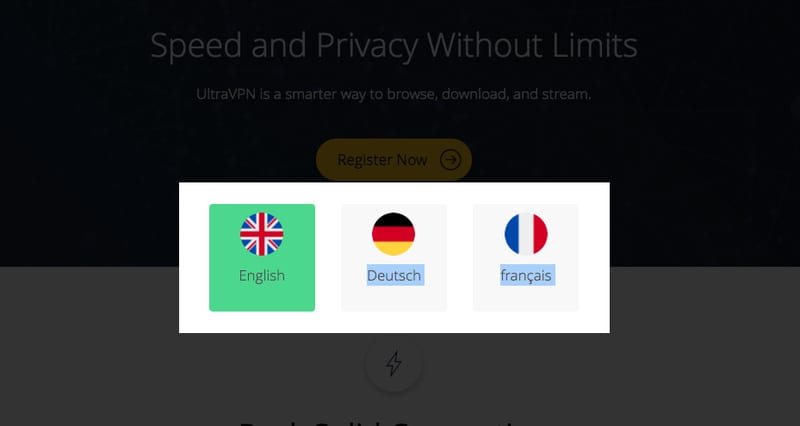 UltraVPN Languages