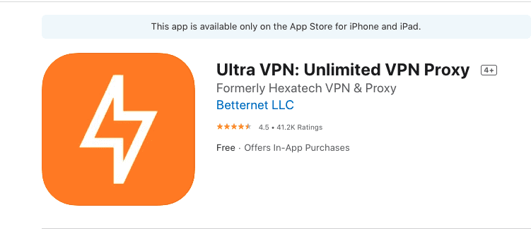 UltraVPN iOS