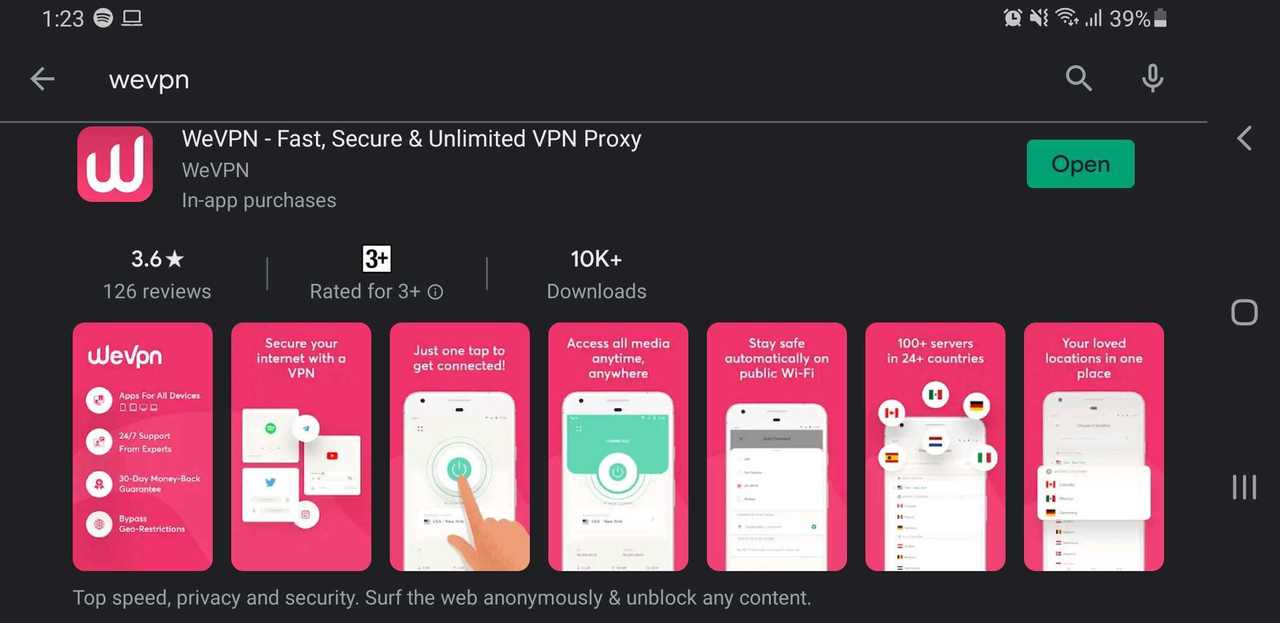 WeVPN Google Play