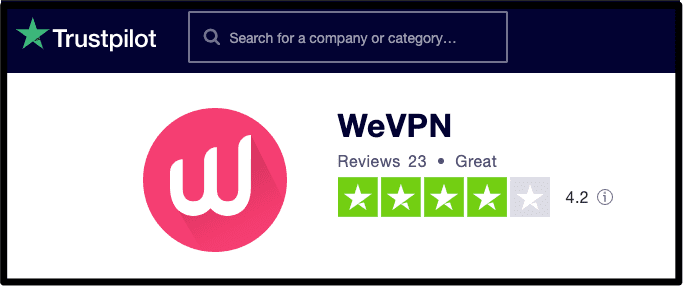 WeVPN Trustpilot