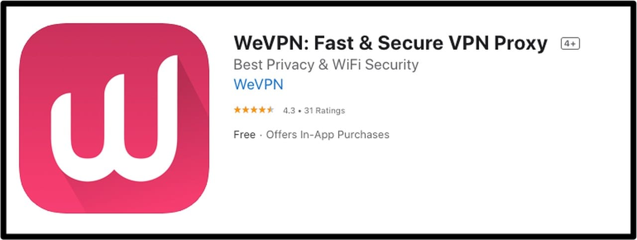 WeVPN iOS