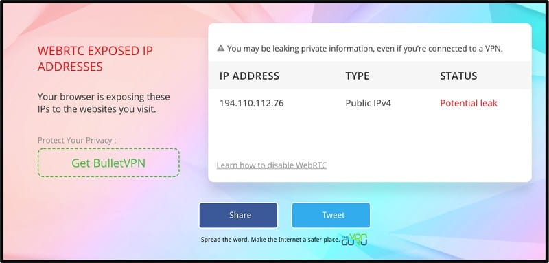 WeVPN WebRTC